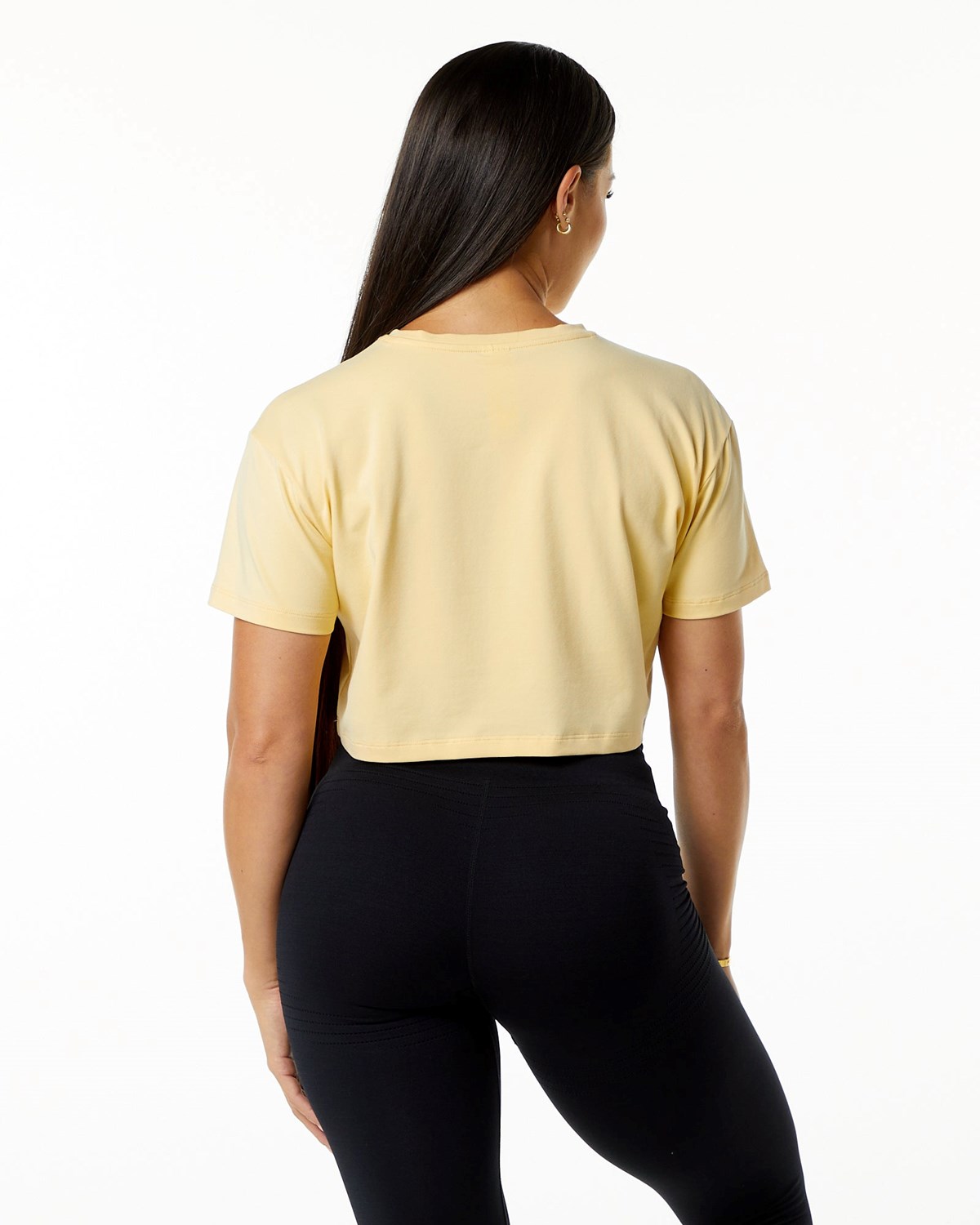 Alphalete Fitted Performance Krátké Sleeve Crop Daffodil | 92605CNOR