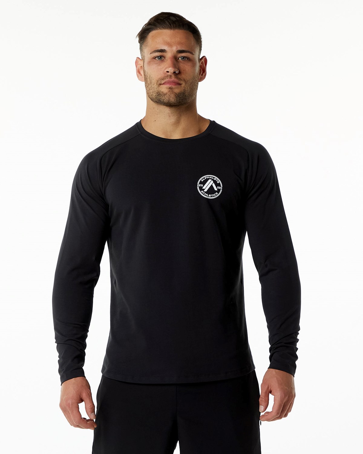 Alphalete Fitted Performance Long Sleeve Černé | 01839WBIF