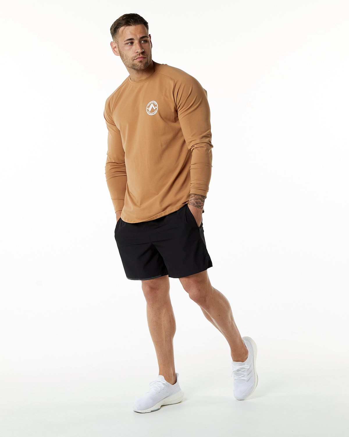 Alphalete Fitted Performance Long Sleeve Rust | 07658EXRP