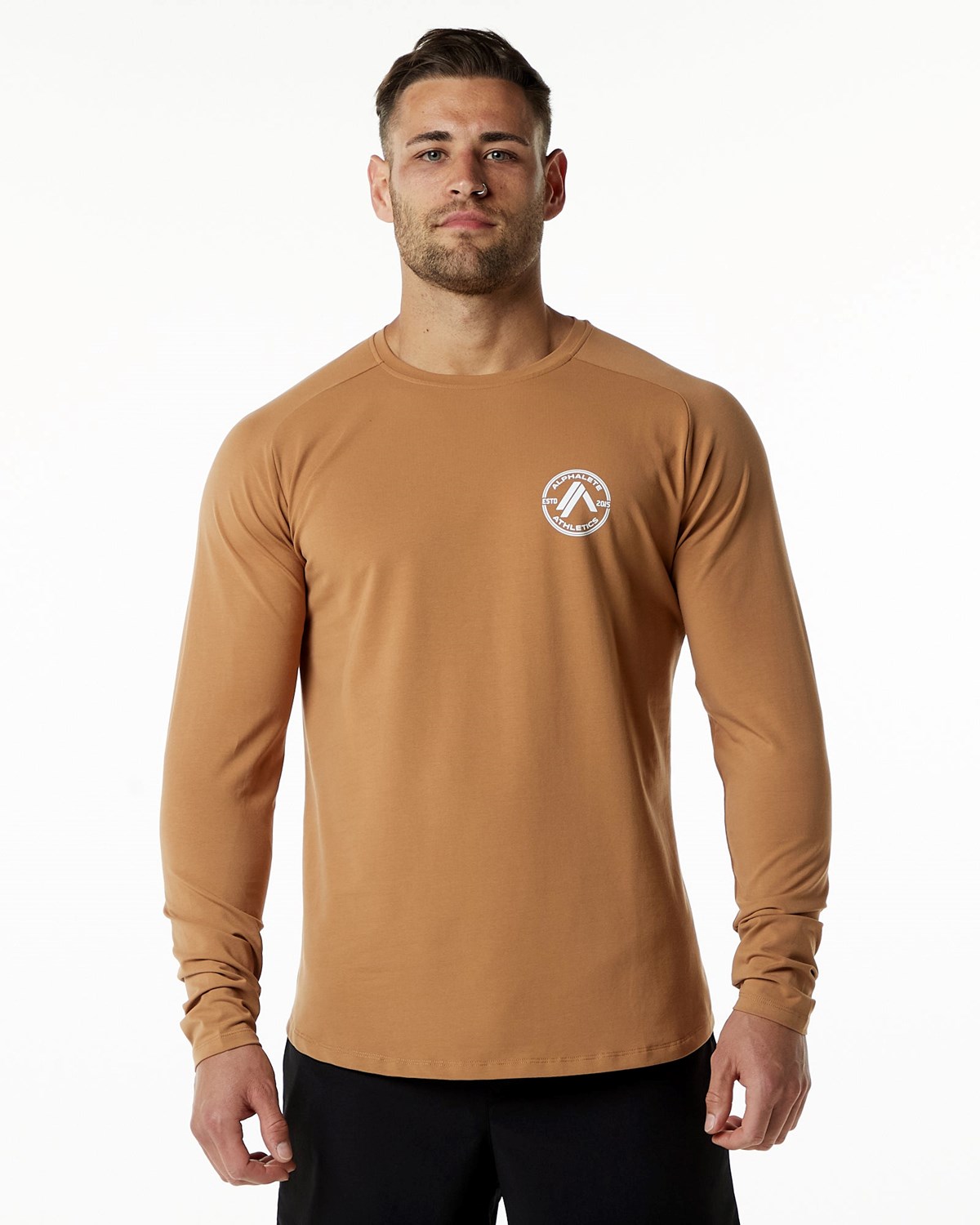 Alphalete Fitted Performance Long Sleeve Rust | 07658EXRP