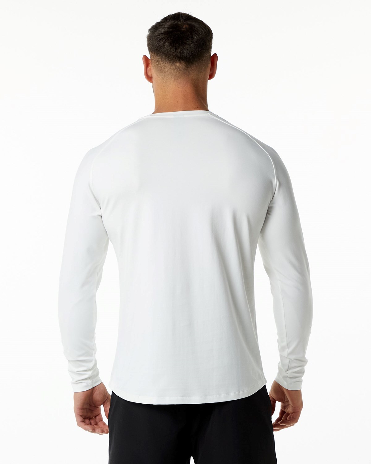 Alphalete Fitted Performance Long Sleeve Bílé | 40518ACUO