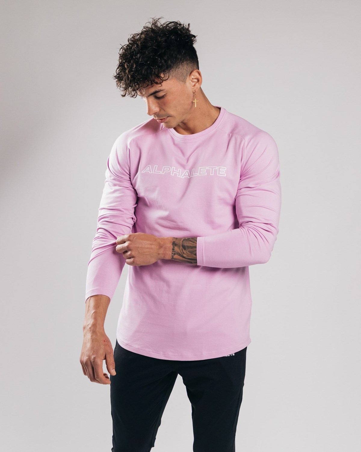 Alphalete Fitted Performance Long Sleeve Bloom | 57329FRBD