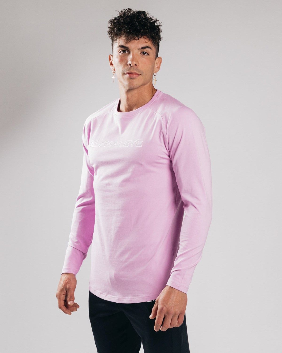 Alphalete Fitted Performance Long Sleeve Bloom | 57329FRBD