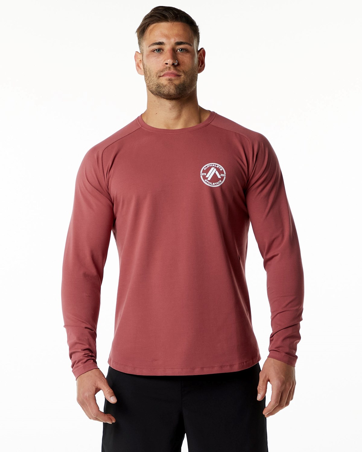 Alphalete Fitted Performance Long Sleeve Gingerbread | 63254SWJH