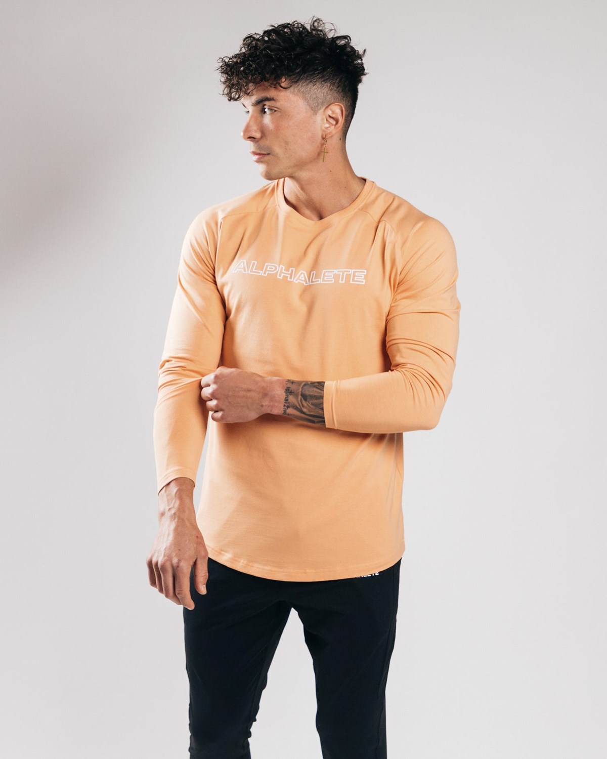 Alphalete Fitted Performance Long Sleeve Oranžové | 92156LNBJ