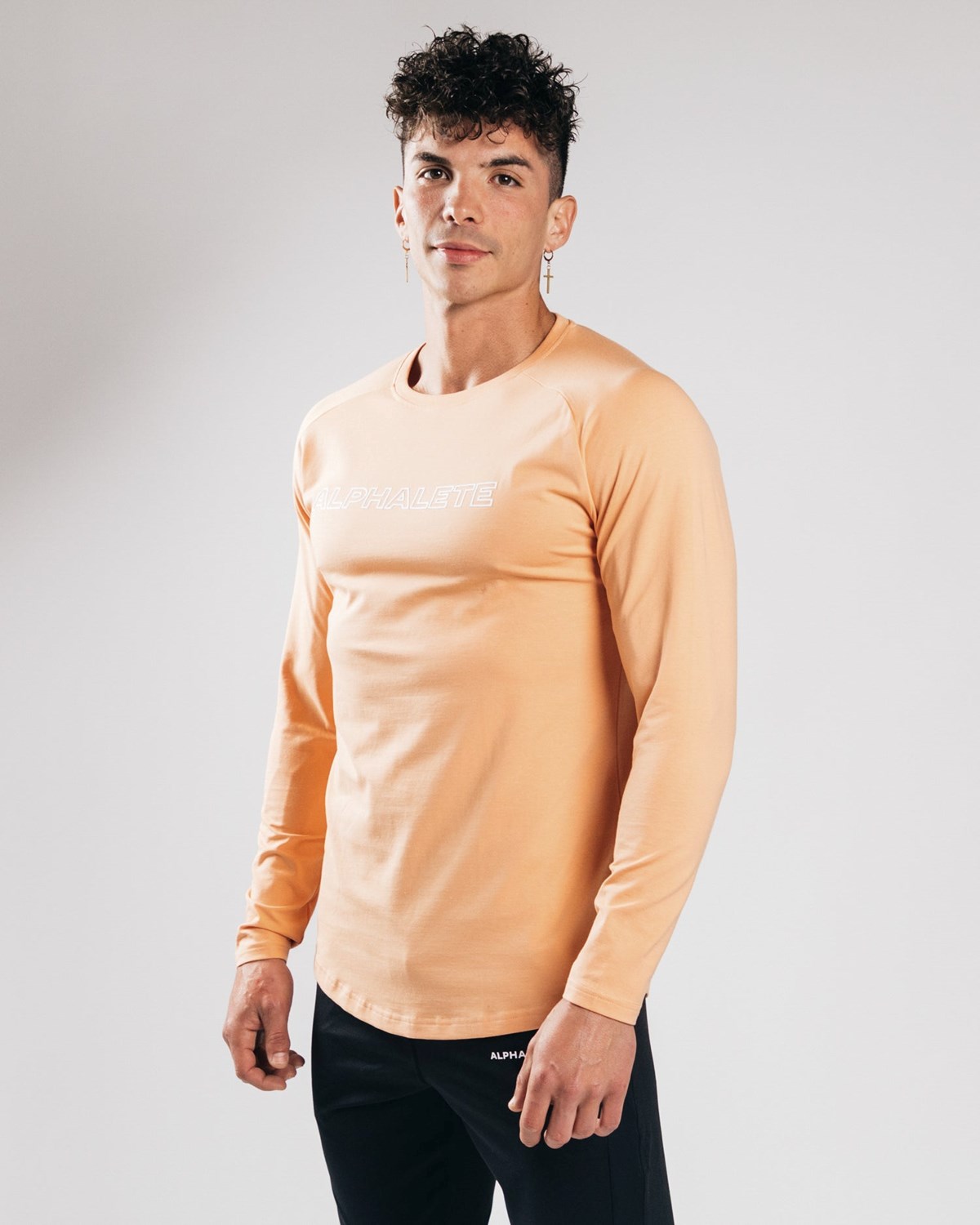 Alphalete Fitted Performance Long Sleeve Oranžové | 92156LNBJ