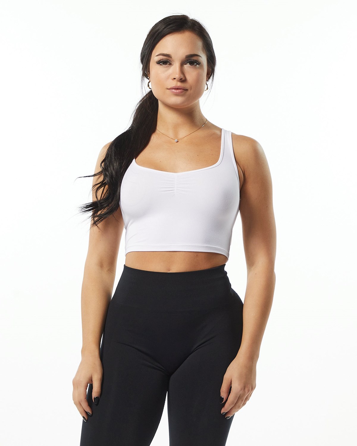 Alphalete Fitted Square Neck Tank Bílé | 42109LURO