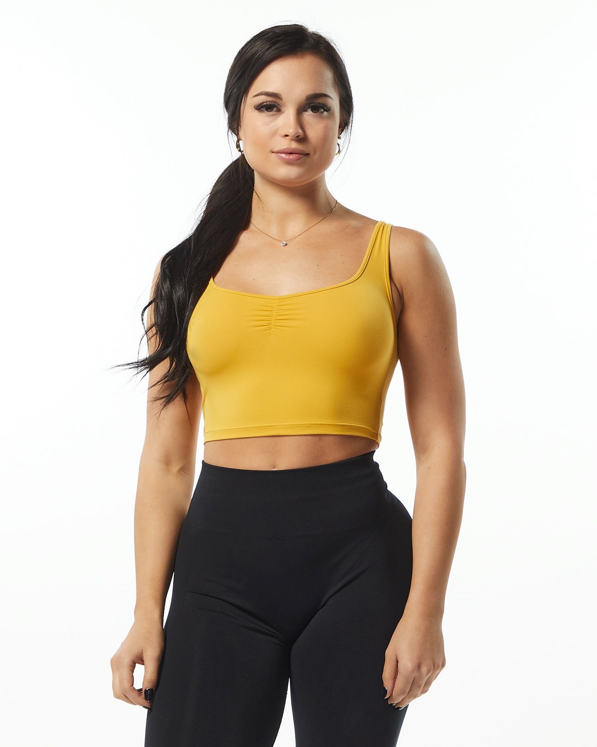 Alphalete Fitted Square Neck Tank Sunflower | 01258FWAN