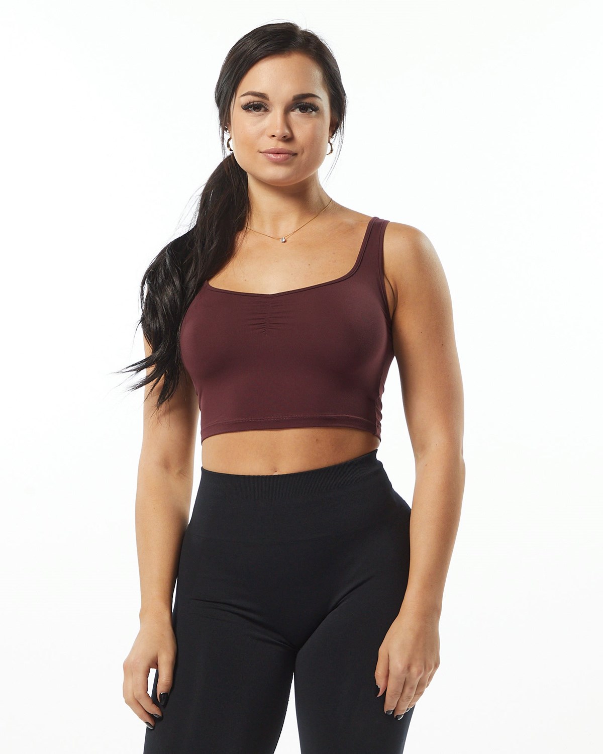 Alphalete Fitted Square Neck Tank Wine | 19385TDUH