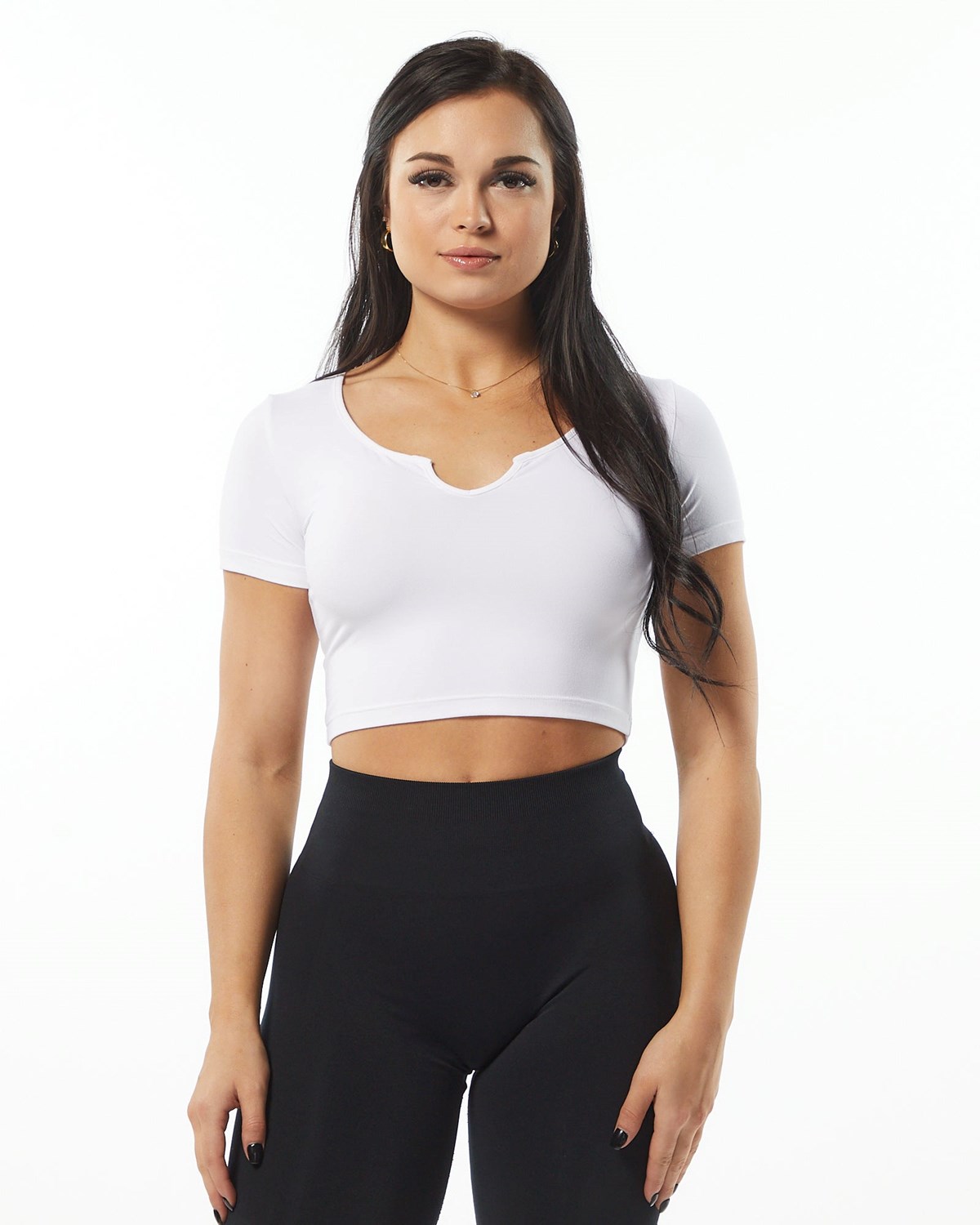 Alphalete Fitted Tee Bílé | 28974FQWE