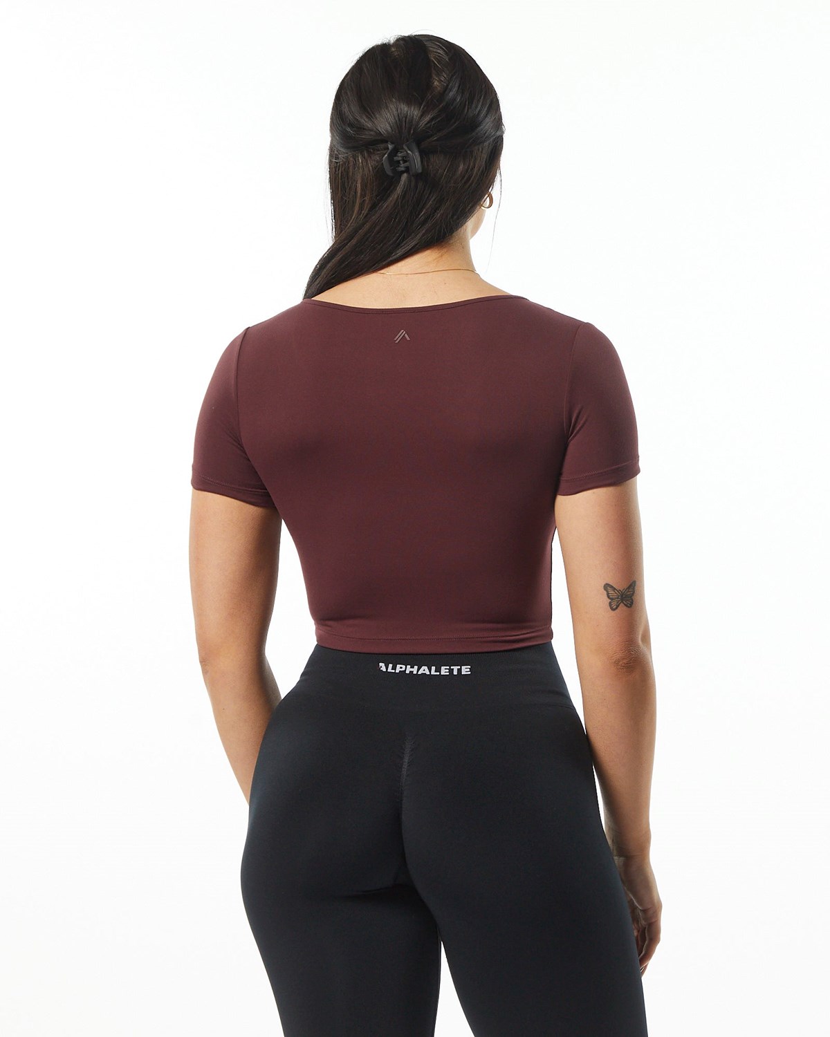 Alphalete Fitted Tee Wine | 80713IBXP