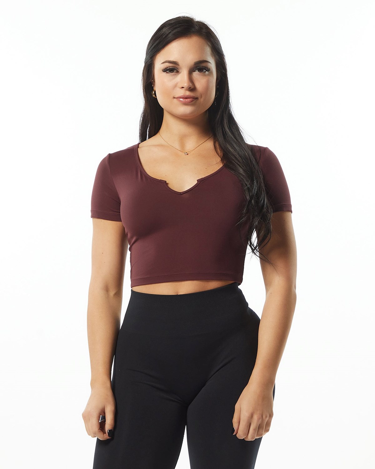 Alphalete Fitted Tee Wine | 80713IBXP