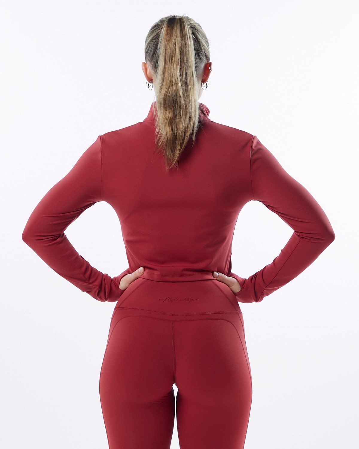 Alphalete Full Zip Crop Jacket Červené | 69085VBFJ