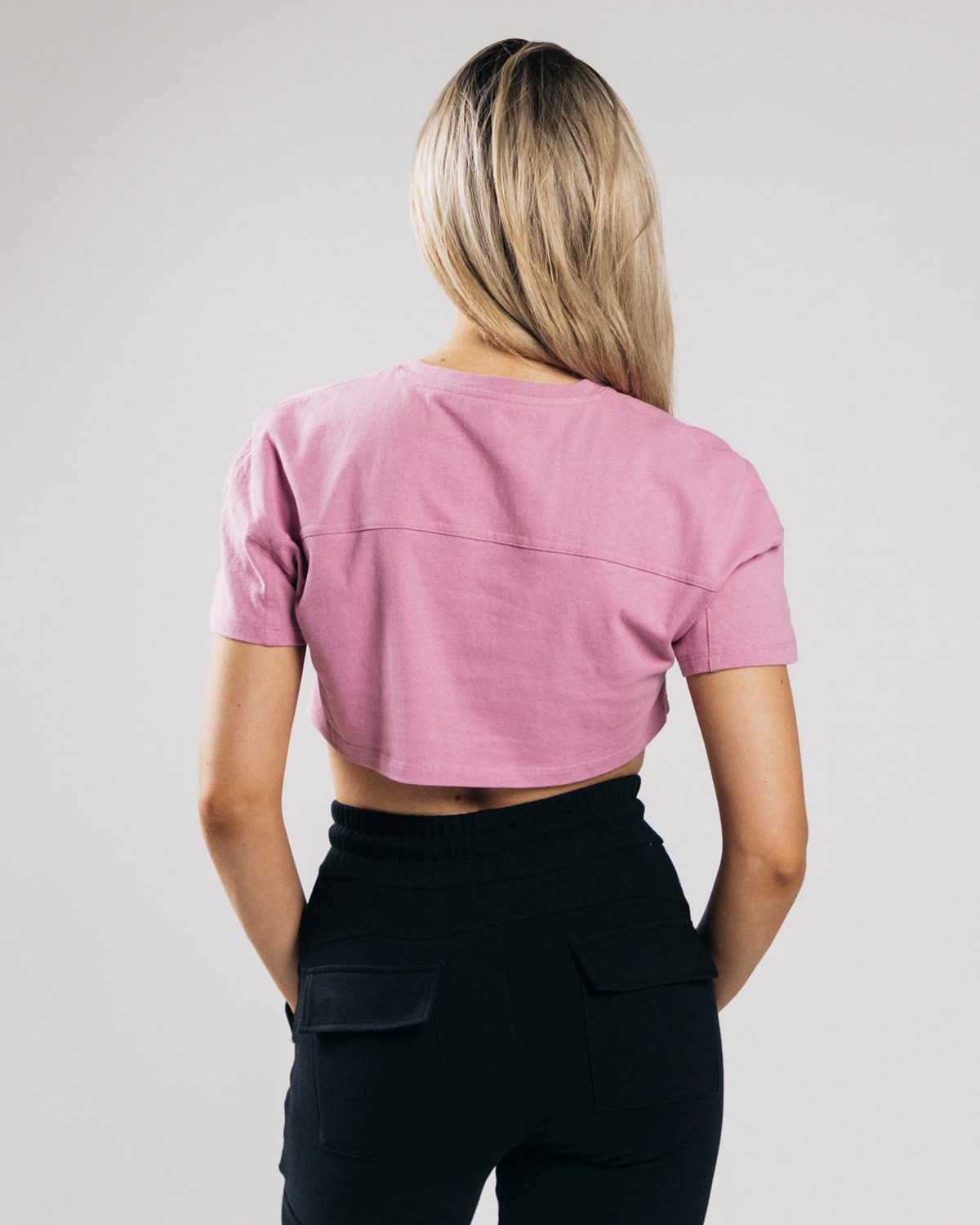 Alphalete Heavy Bavlněné Dropped Shoulder Crop Růžové | 10479EFLD