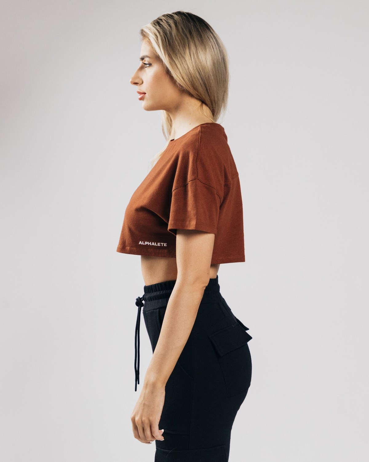 Alphalete Heavy Bavlněné Dropped Shoulder Crop Měď | 64809BGKM