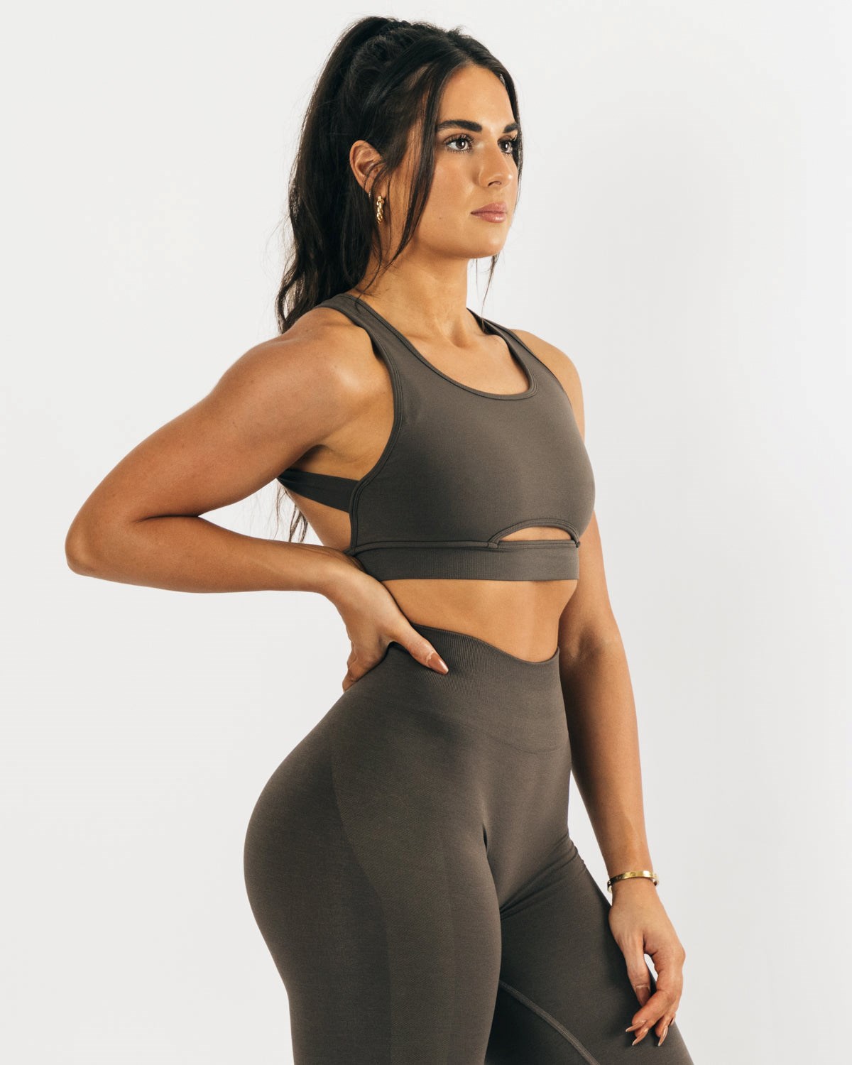 Alphalete High-Impact Seamless Sports Bra Mocha | 24358KDOL