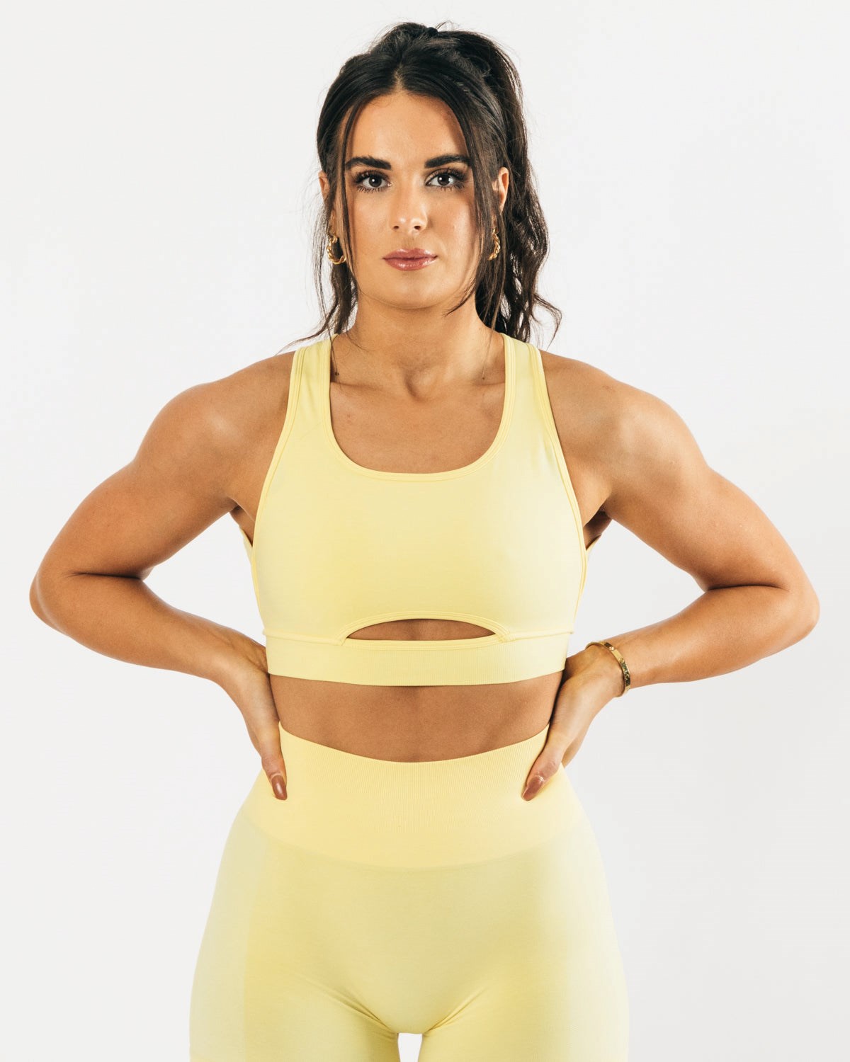 Alphalete High-Impact Seamless Sports Bra Lemonade | 54206HOKV