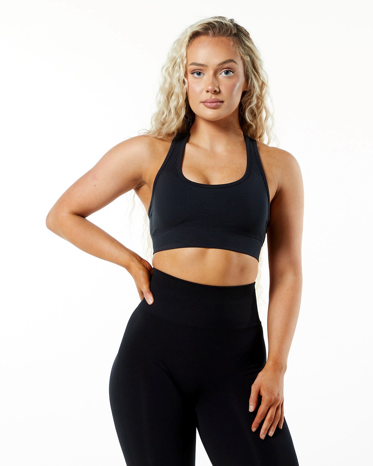 Alphalete High-Impact Seamless Sports Bra Černé | 61845XNEG