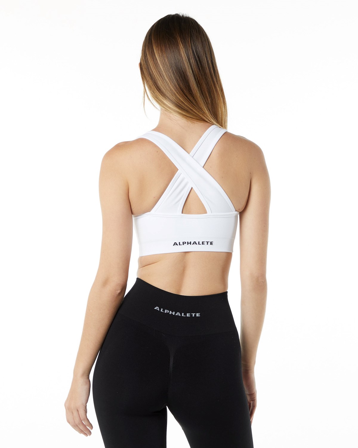 Alphalete High-Impact Seamless Sports Bra Bílé | 85693TCVF