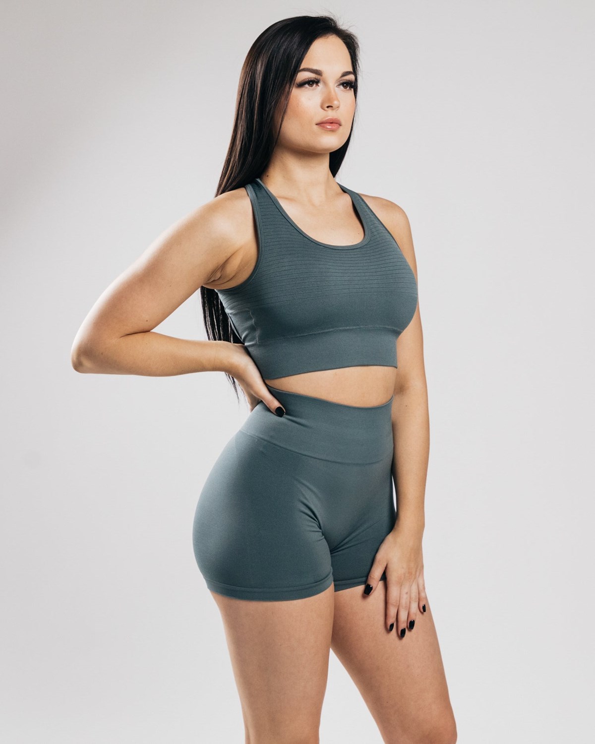 Alphalete High-Impact Seamless Sports Bra Charcoal | 95024DPRC