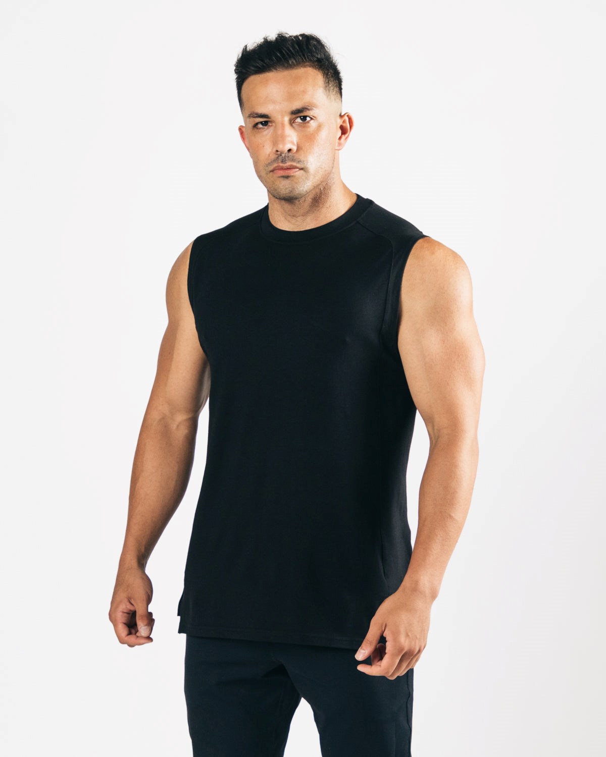 Alphalete High-Neck Premium Cutoff Černé | 80614TGKS