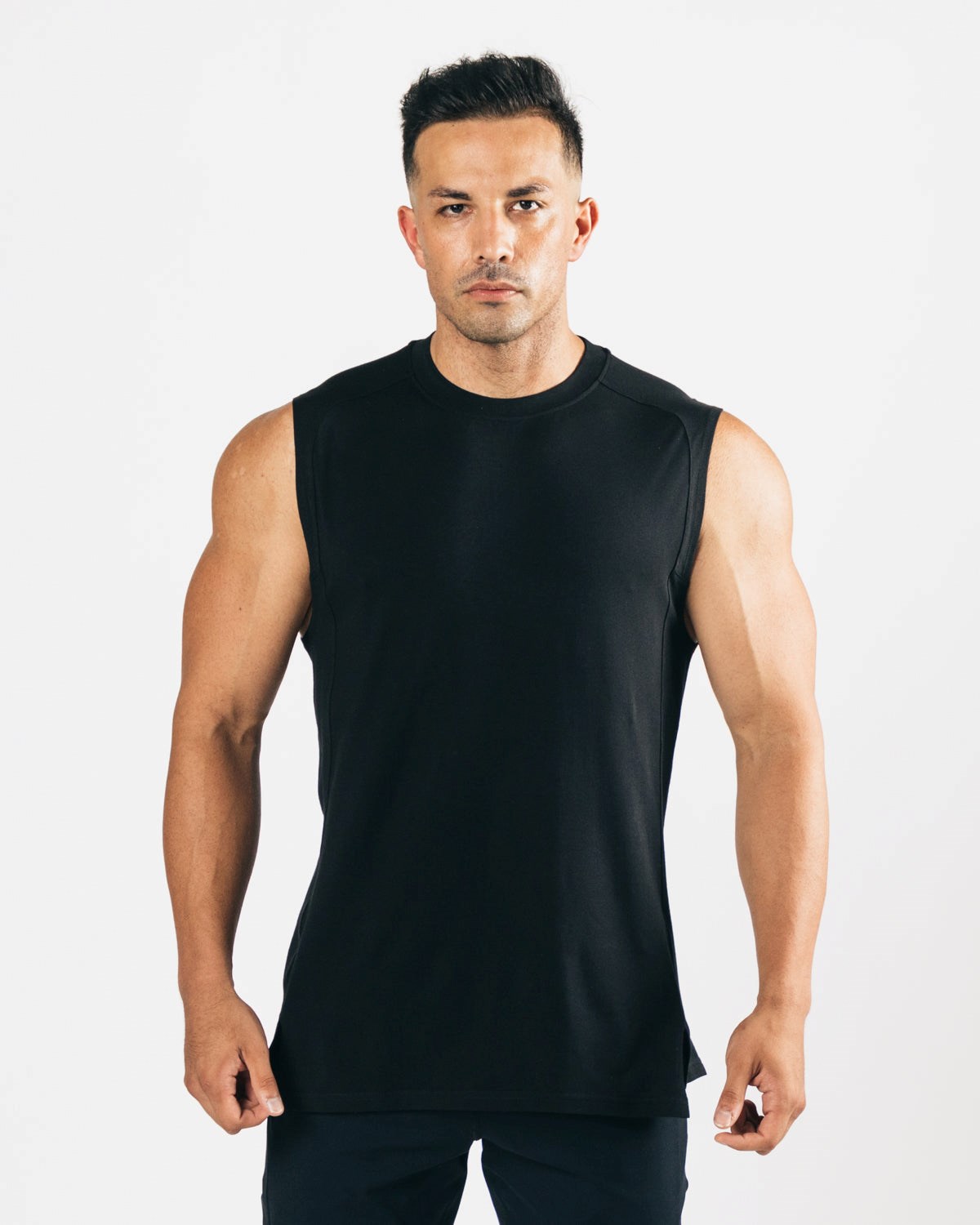 Alphalete High-Neck Premium Cutoff Černé | 80614TGKS