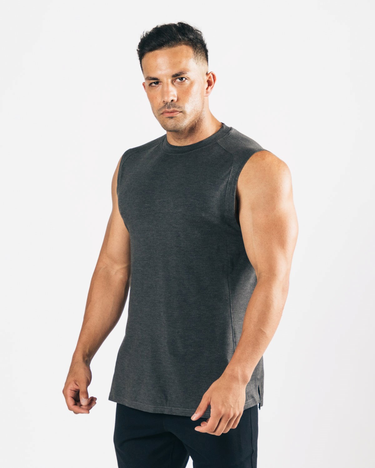 Alphalete High-Neck Premium Cutoff Černé | 90825DHZB