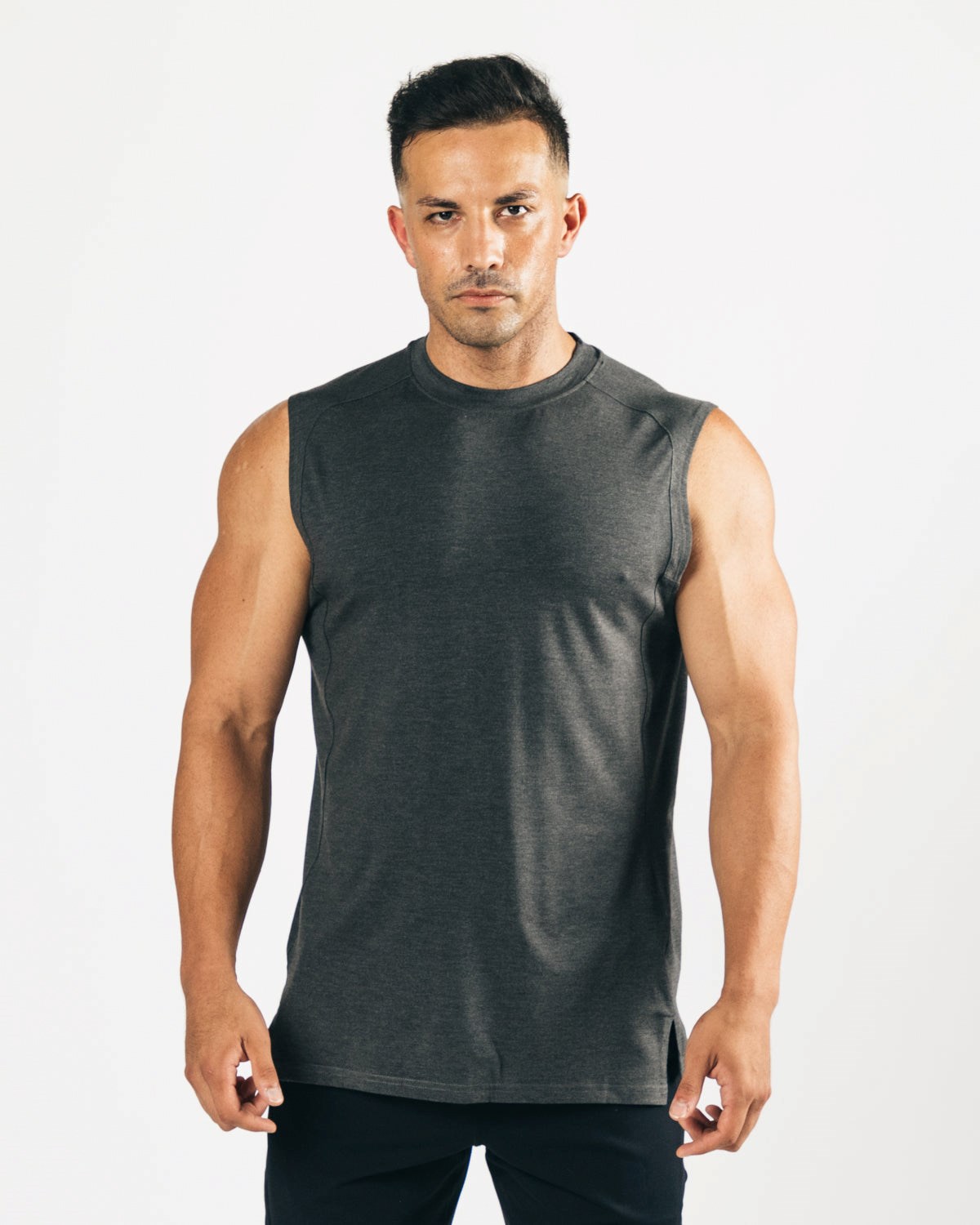 Alphalete High-Neck Premium Cutoff Černé | 90825DHZB