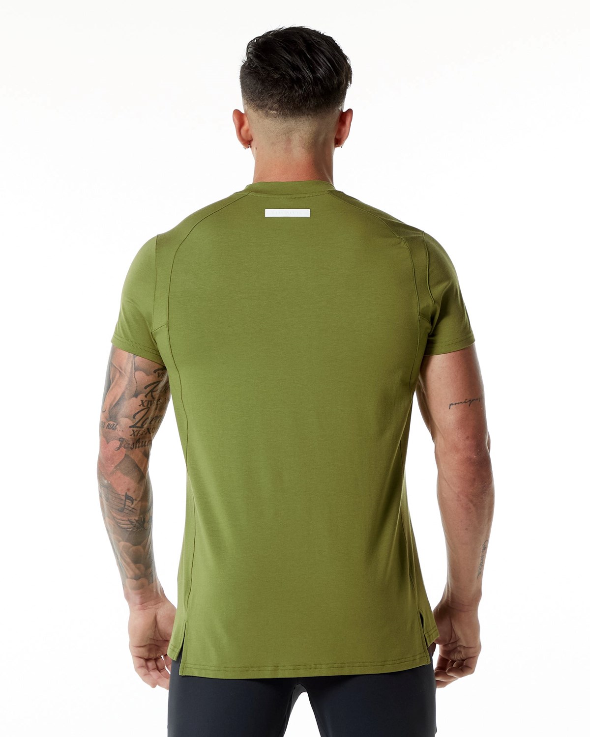 Alphalete High-Neck Premium Krátké Sleeve Tee Zelene | 90235GTPU