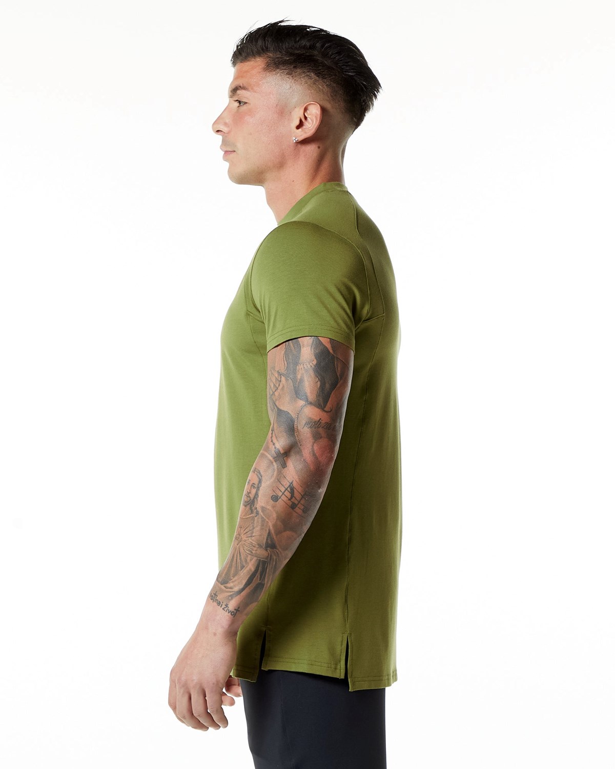 Alphalete High-Neck Premium Krátké Sleeve Tee Zelene | 90235GTPU