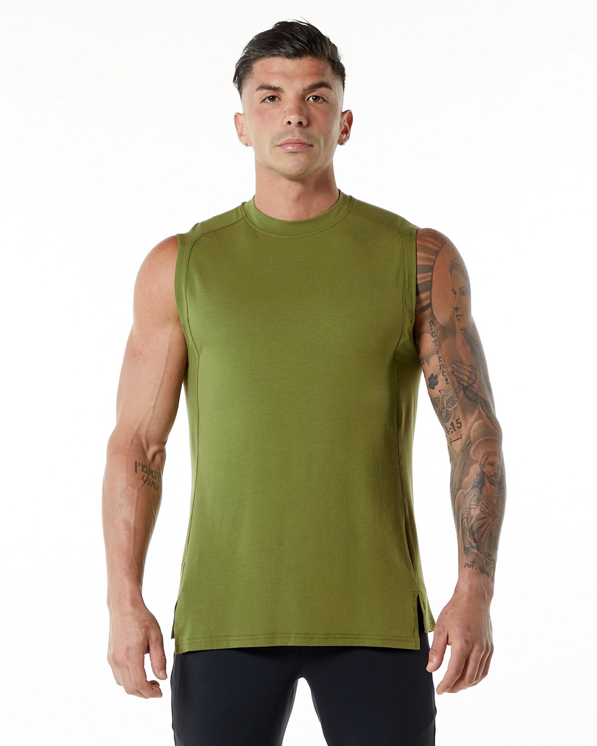 Alphalete High-Neck Premium Tank Zelene | 64173OURB