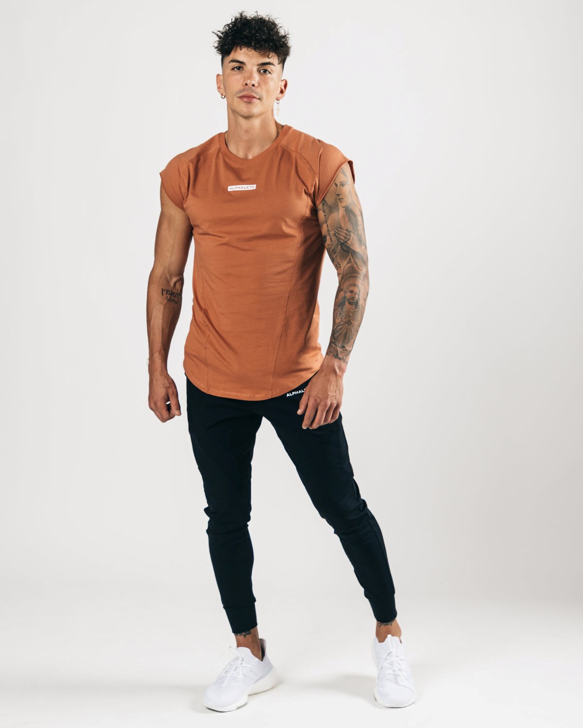 Alphalete High Performance Bez Rukávů Tee Clay | 20385CIVJ