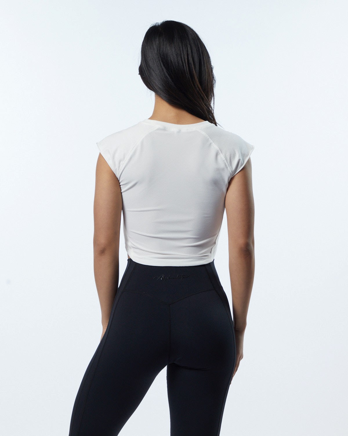 Alphalete High Performance Krátké Sleeve Crop Tee Resin | 27146MQZU