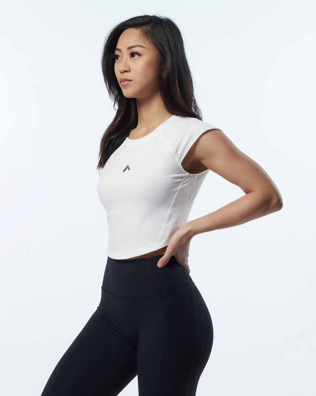 Alphalete High Performance Krátké Sleeve Crop Tee Resin | 27146MQZU