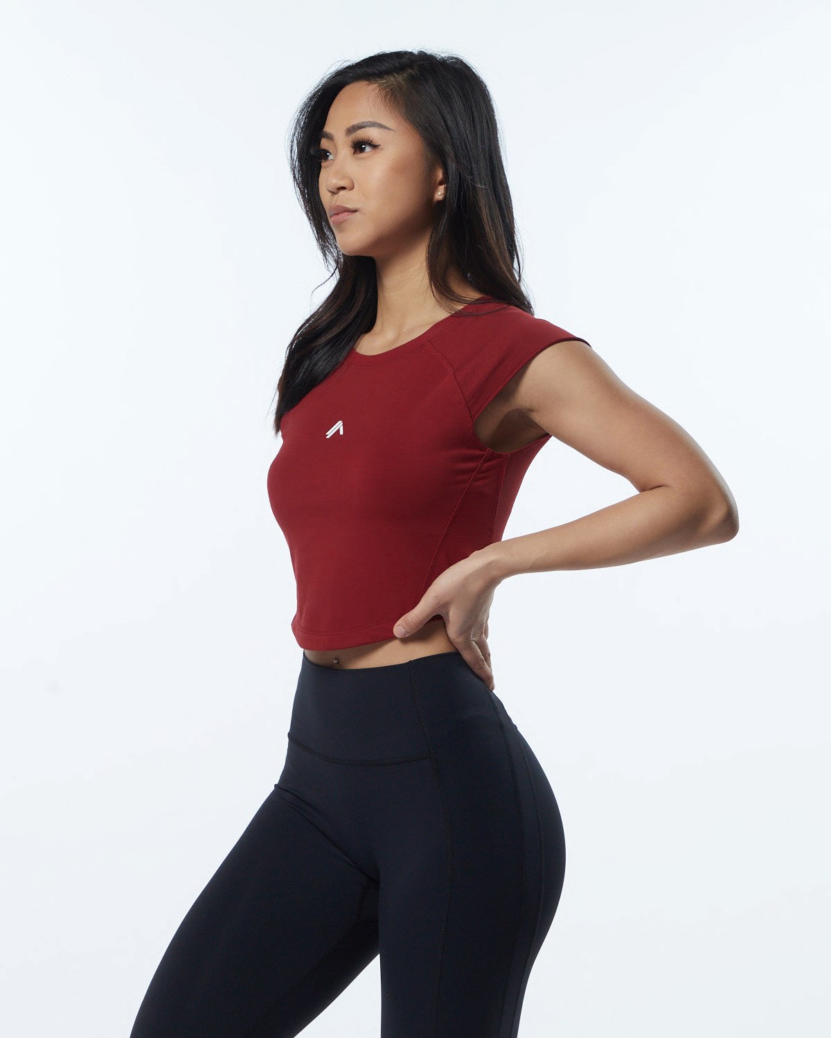 Alphalete High Performance Krátké Sleeve Crop Tee Červené | 35284OJXF