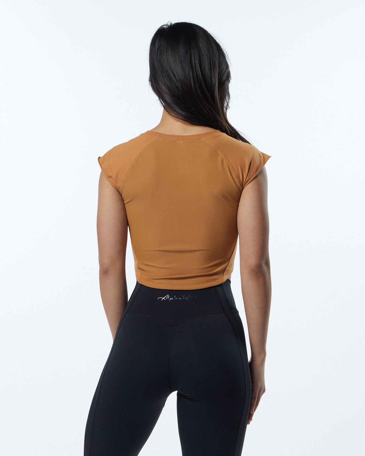 Alphalete High Performance Krátké Sleeve Crop Tee Chestnut | 42618APNU