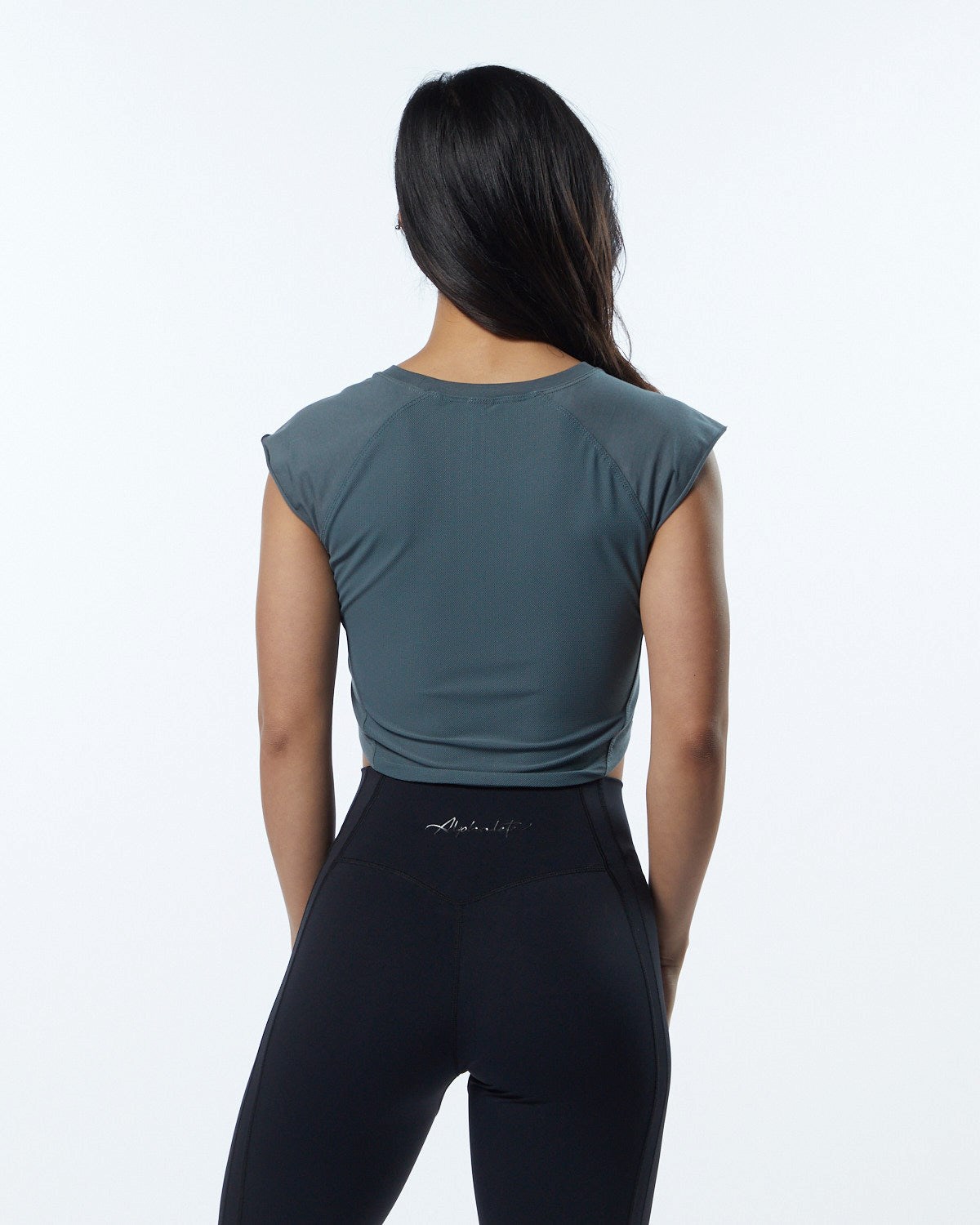 Alphalete High Performance Krátké Sleeve Crop Tee Šedé | 56429WAIM