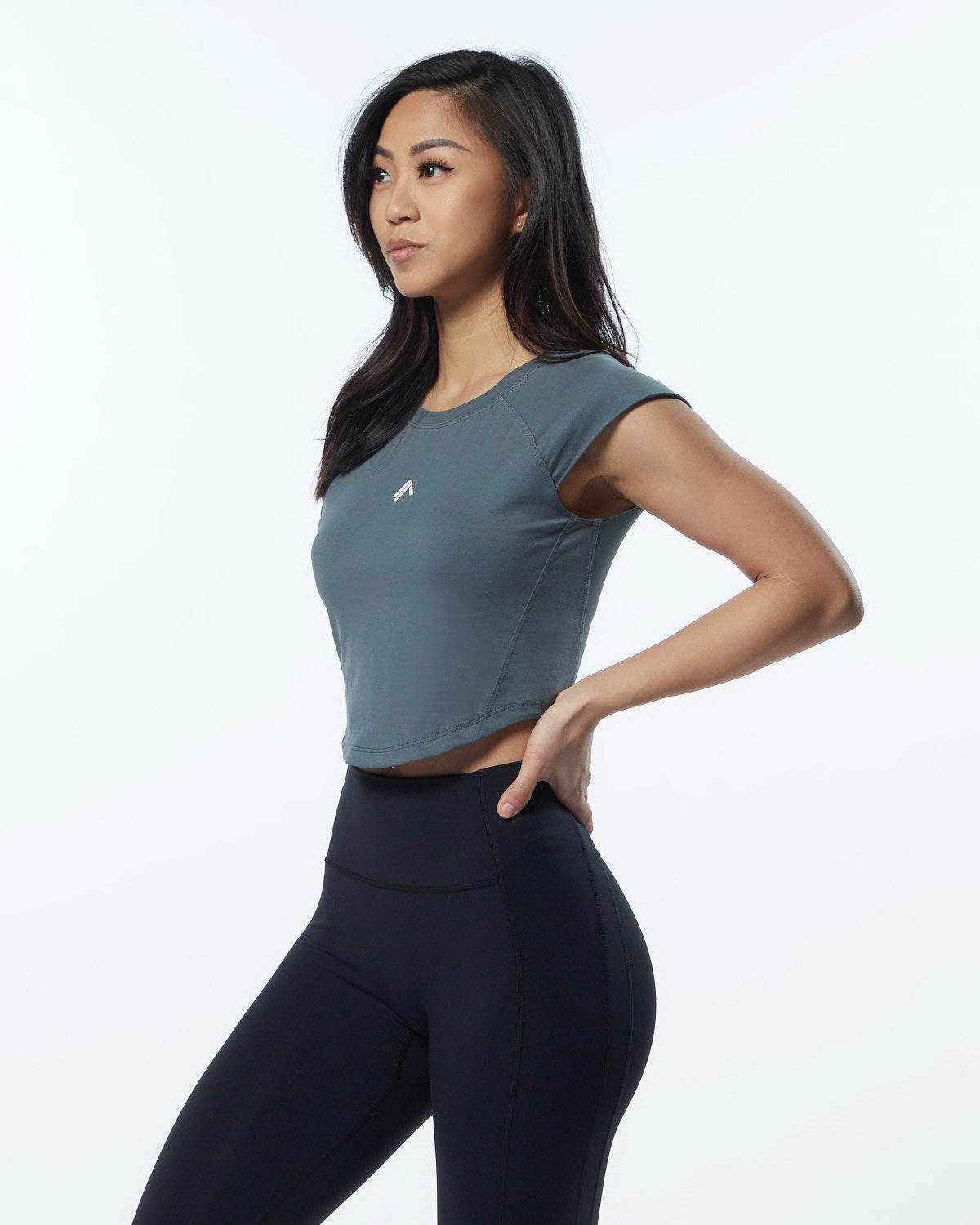 Alphalete High Performance Krátké Sleeve Crop Tee Šedé | 56429WAIM