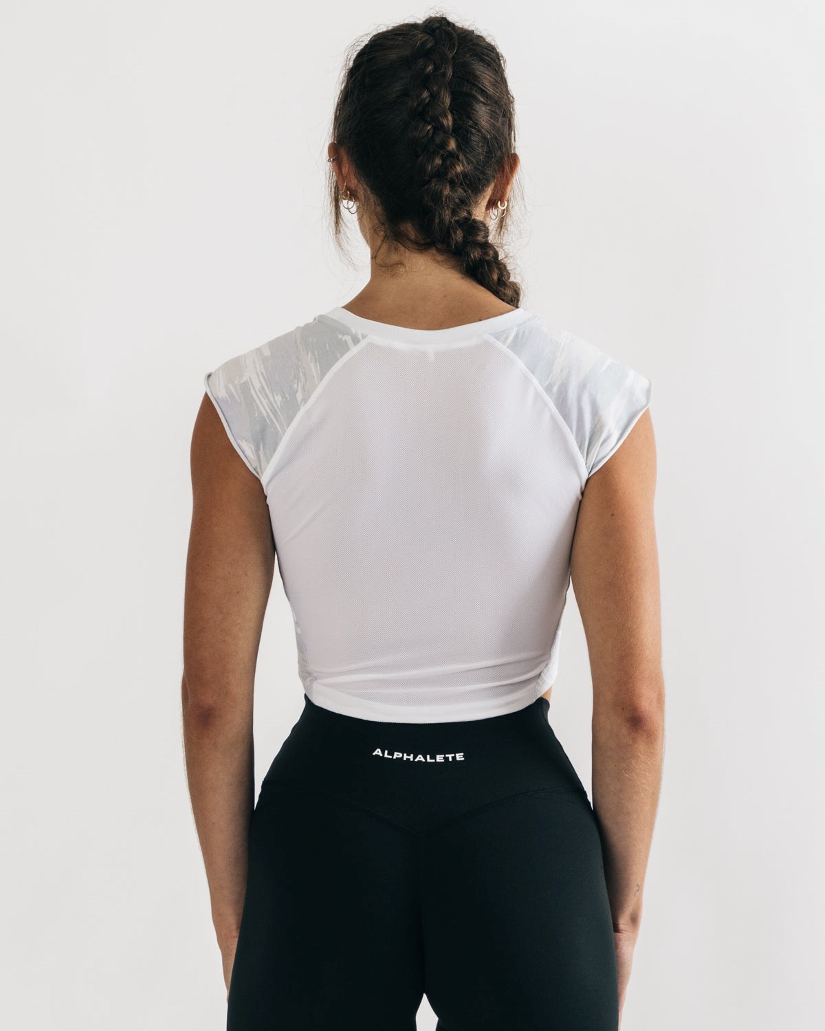 Alphalete High Performance Krátké Sleeve Crop Tee Maskáčové | 60239GYCM