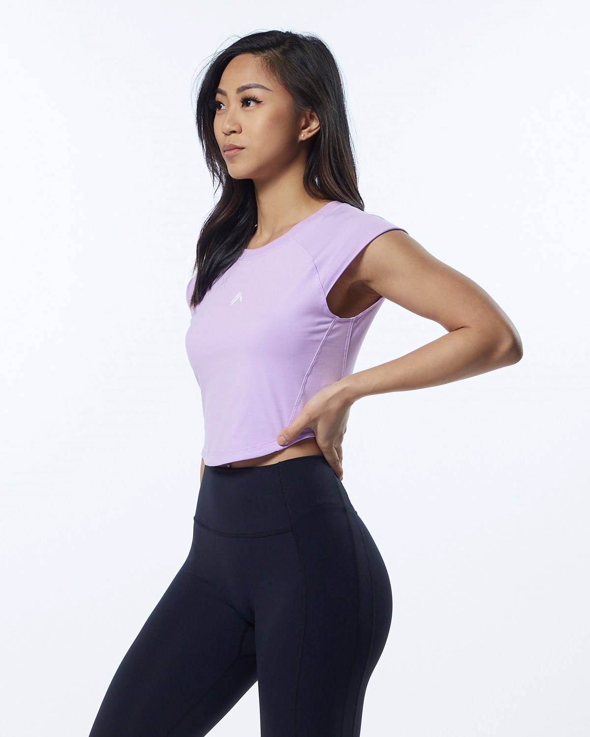 Alphalete High Performance Krátké Sleeve Crop Tee Levandule | 67941RKXE