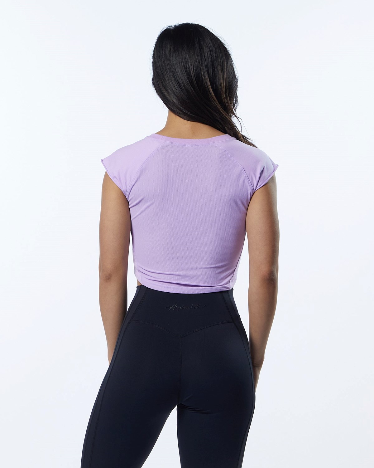 Alphalete High Performance Krátké Sleeve Crop Tee Levandule | 67941RKXE