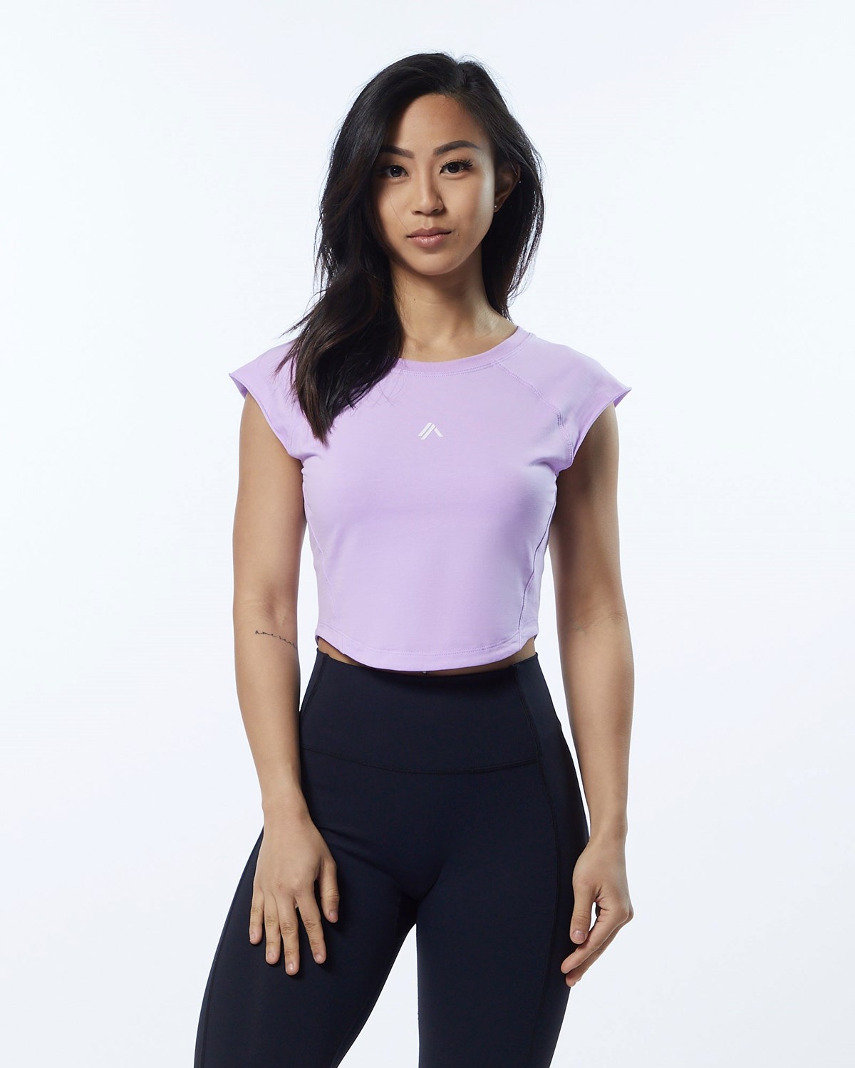 Alphalete High Performance Krátké Sleeve Crop Tee Levandule | 67941RKXE