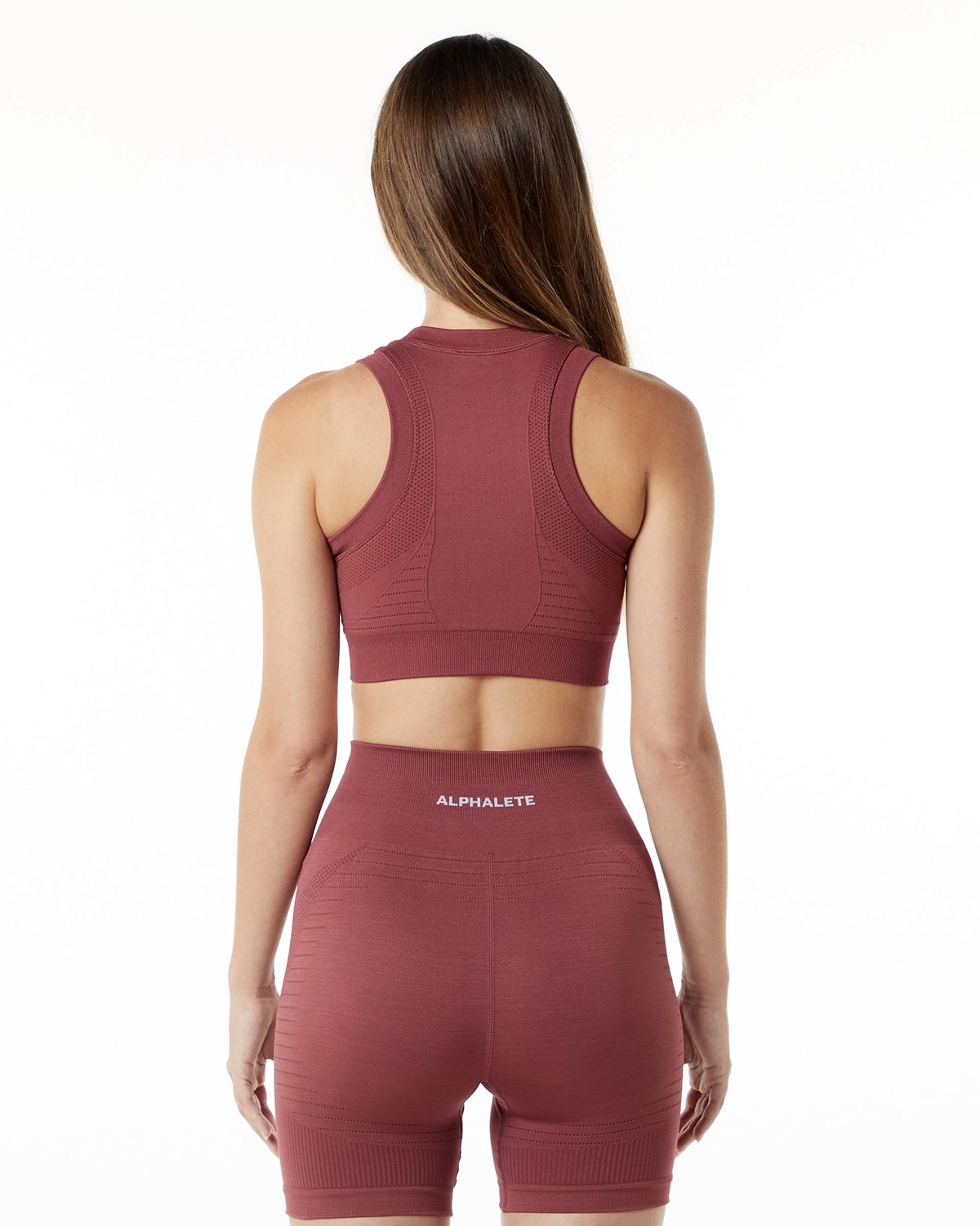 Alphalete High Performance Seamless Crop Bra Gingerbread | 31950NFSV