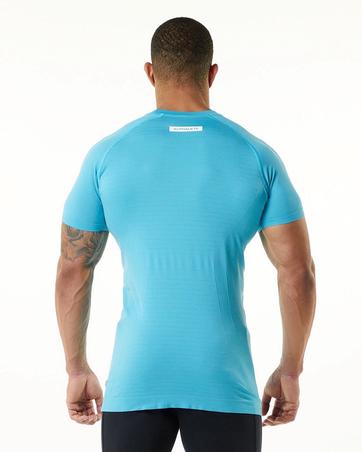 Alphalete High Performance Seamless Krátké Sleeve Tee Faded Ocean | 20843FJVG