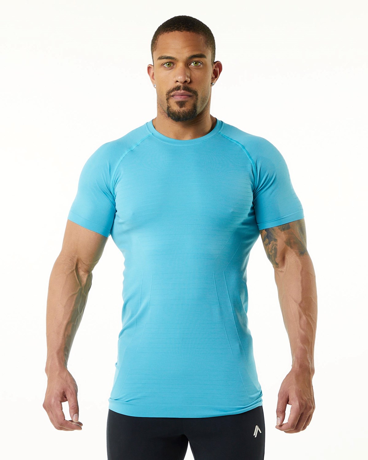 Alphalete High Performance Seamless Krátké Sleeve Tee Faded Ocean | 20843FJVG