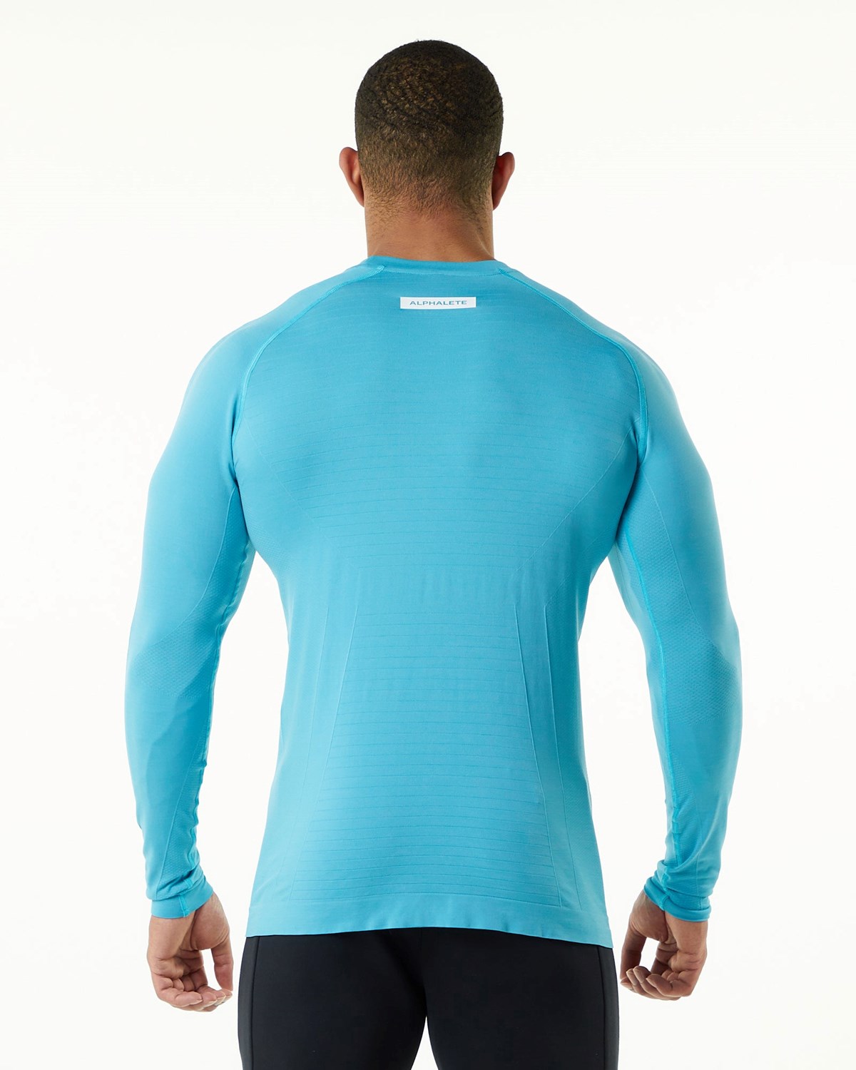 Alphalete High Performance Seamless Long Sleeve Tee Faded Ocean | 68503TIRU