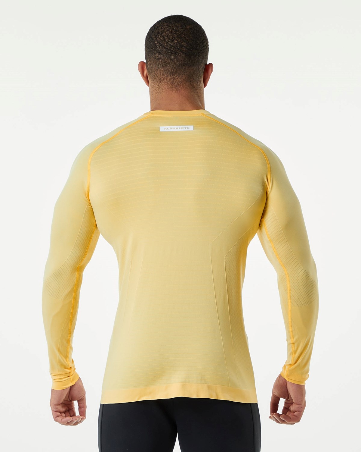 Alphalete High Performance Seamless Long Sleeve Tee Faded Honey | 76413OHSM