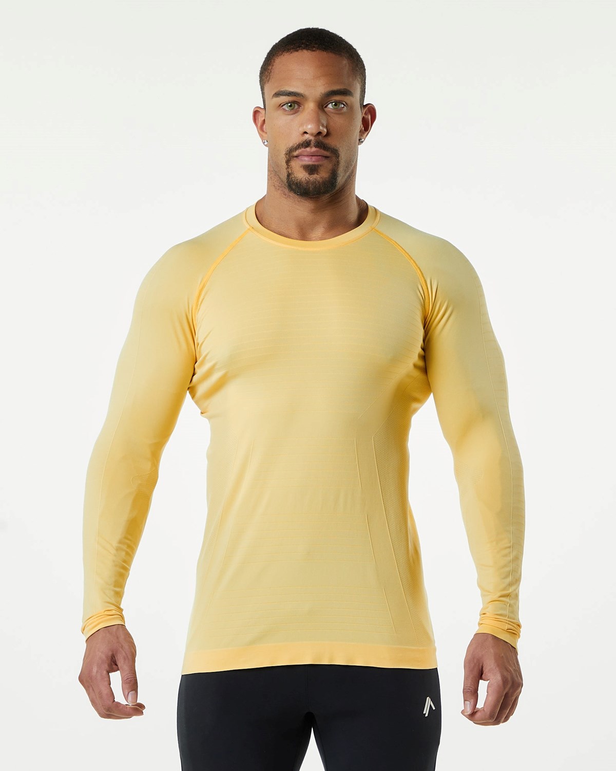 Alphalete High Performance Seamless Long Sleeve Tee Faded Honey | 76413OHSM