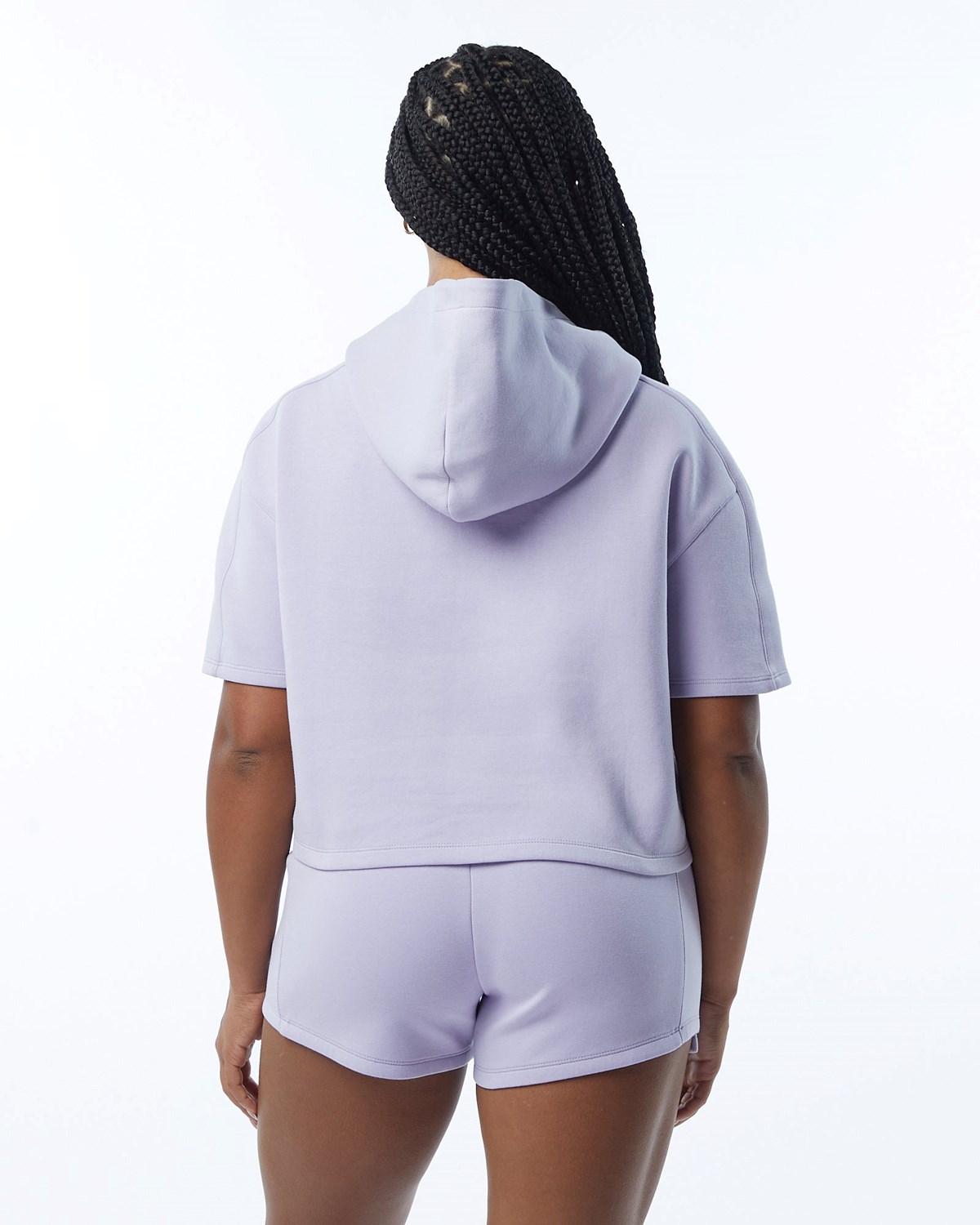 Alphalete Interlock Knit Crop Hoodie Lilac | 35406UBLN