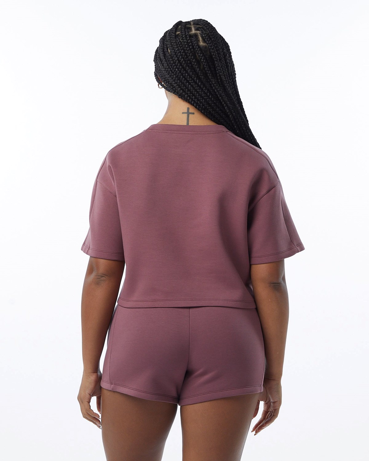 Alphalete Interlock Knit Crop Pullover Mauve | 27184NJCY